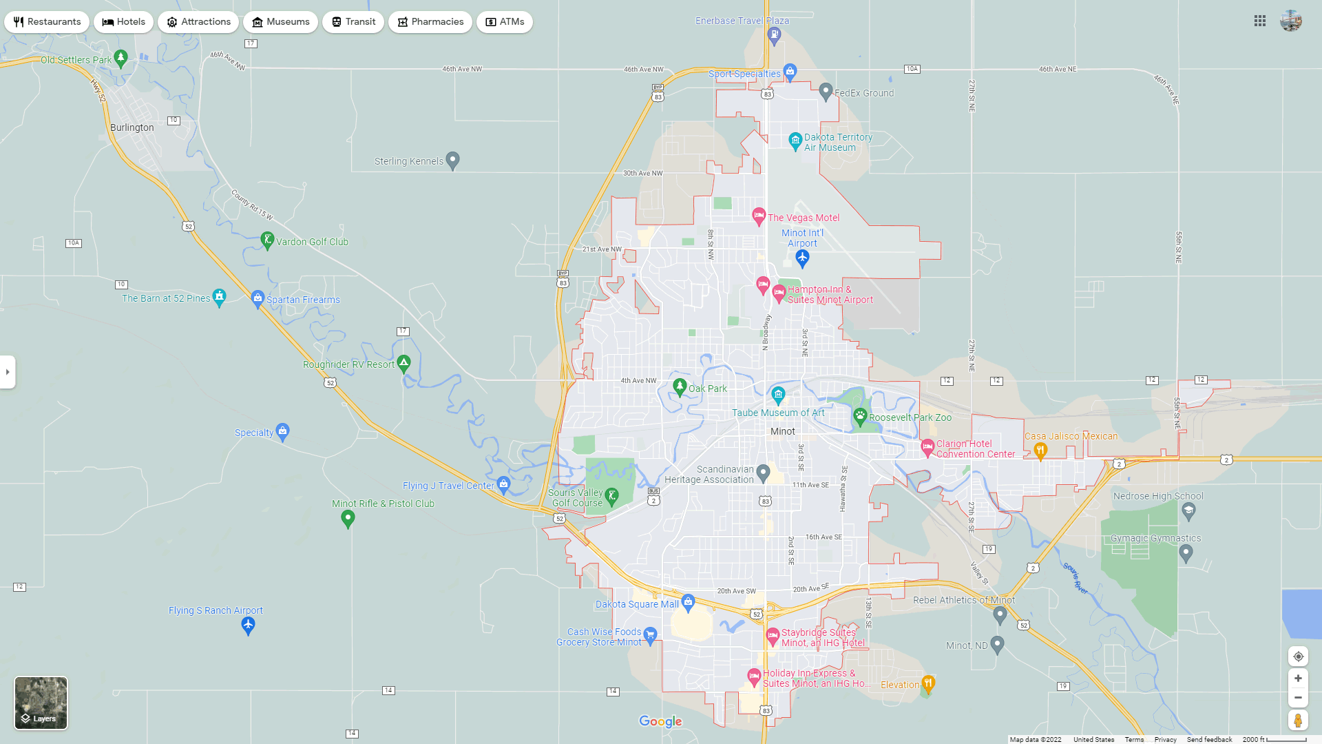 Minot North Dakota Map